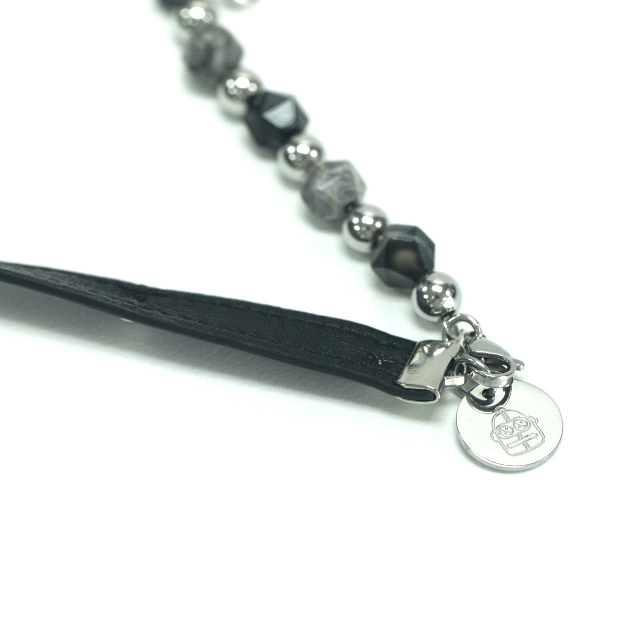 DISC - #8049 LEATHER + BEADS NECKLACE