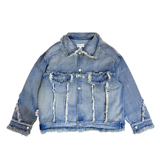 ILLUSTRATE YOUR HEART - STRIPE DENIM JACKET