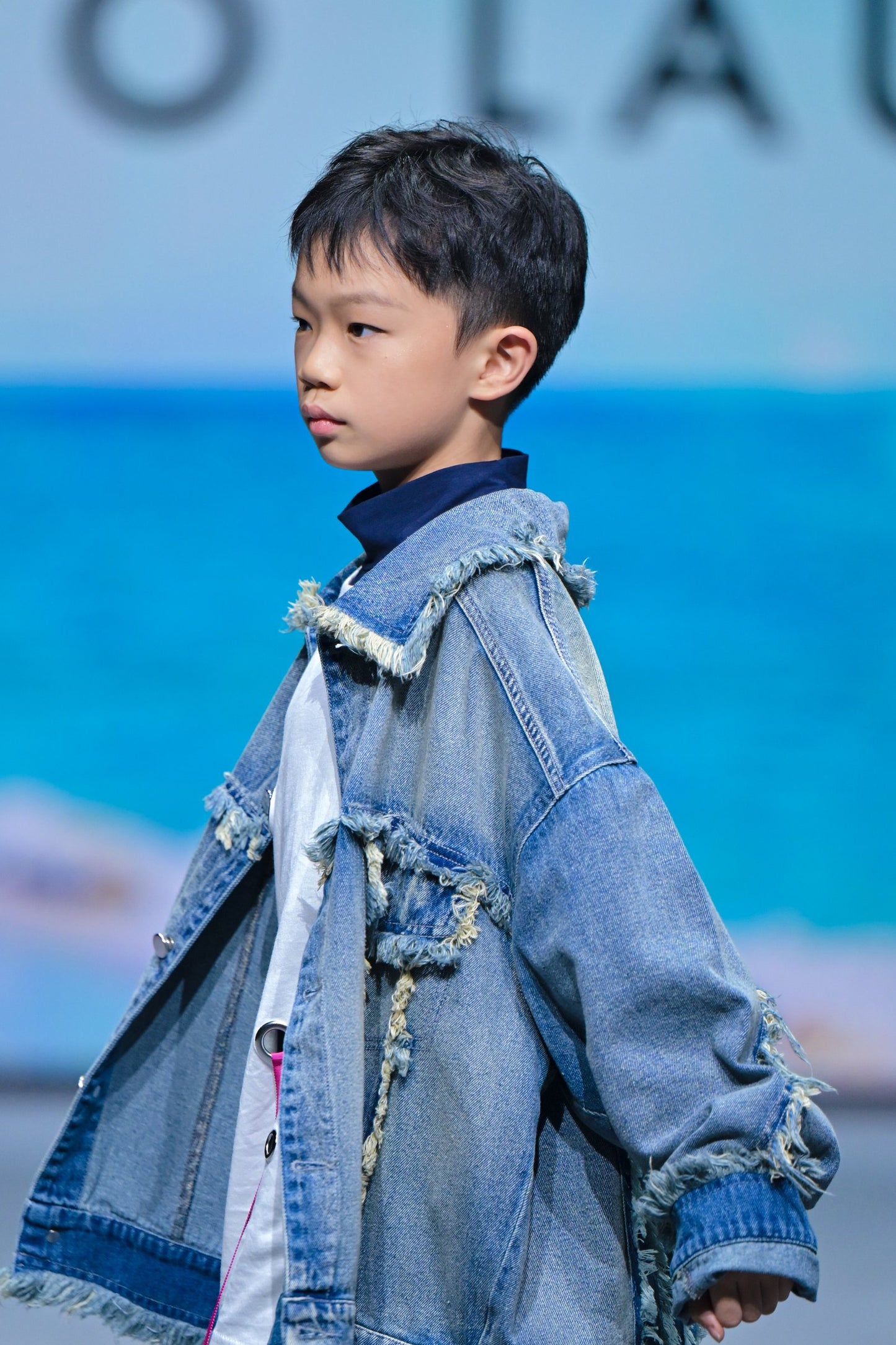 ILLUSTRATE YOUR HEART - STRIPE DENIM JACKET