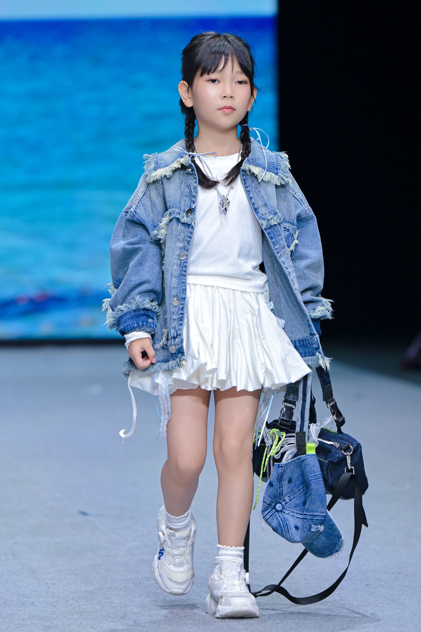 ILLUSTRATE YOUR HEART - STRIPE DENIM JACKET