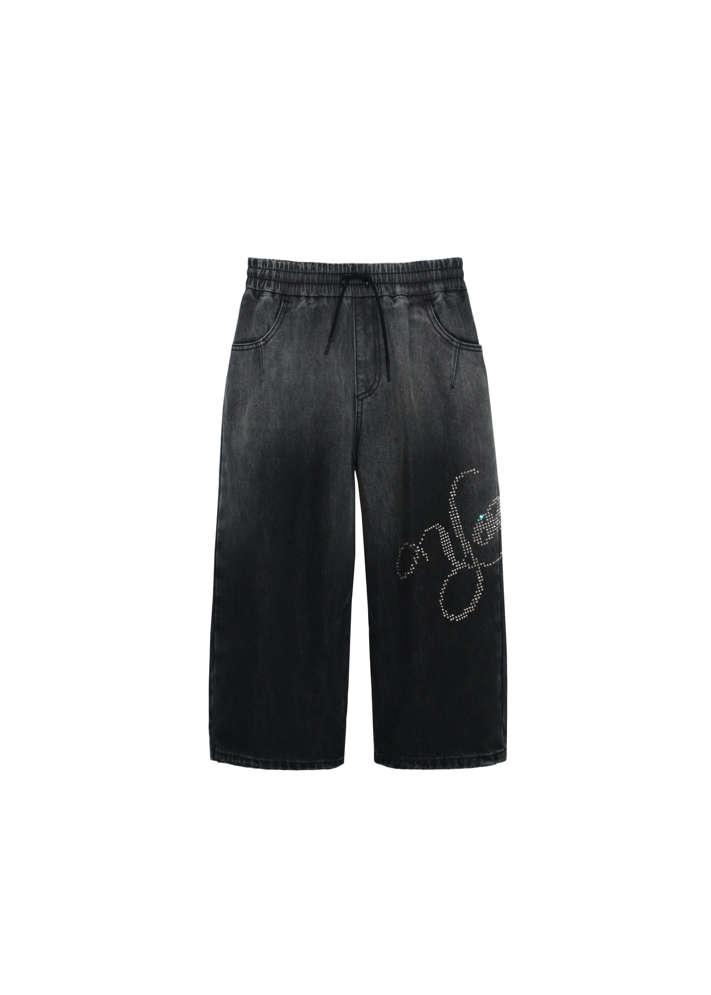 Yonder - Black and Gray Rhinestone Denim Pants (Kids)