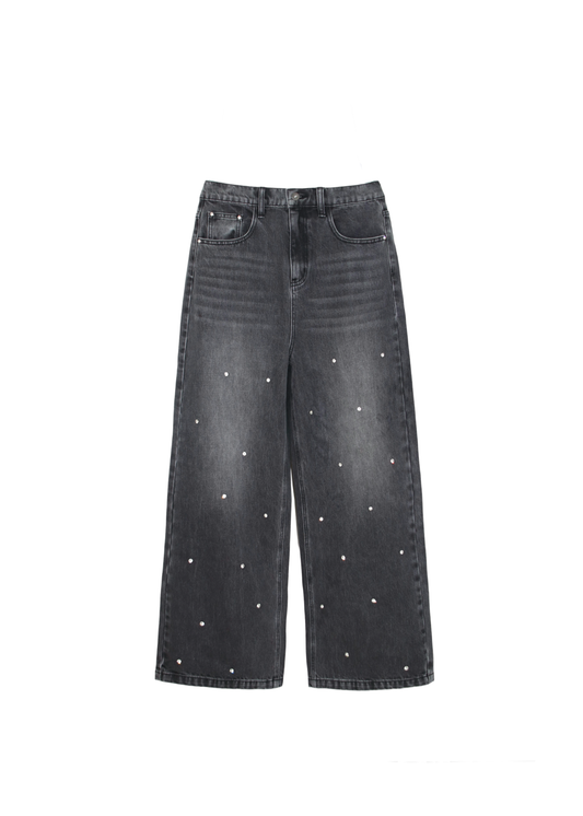 YONDER - Gray Rhinestone Pants