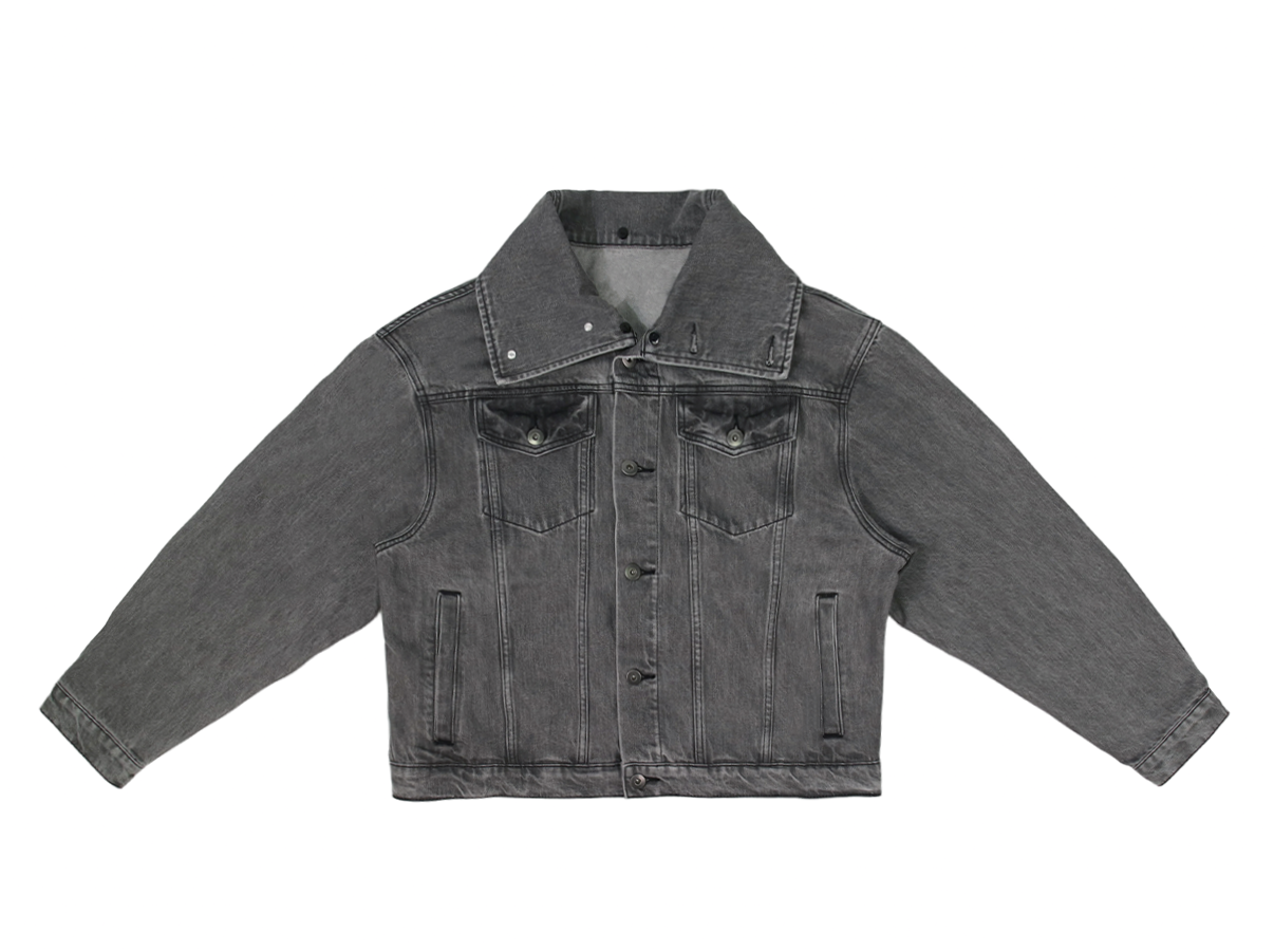 YONDER - Gray Faux Fur Denim Jacket
