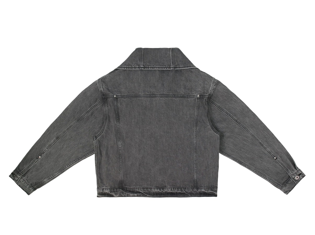 YONDER - Gray Faux Fur Denim Jacket