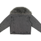 YONDER - Gray Faux Fur Denim Jacket
