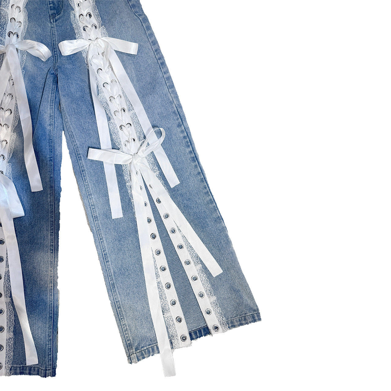 ILLUSTRATE YOUR HEART - ADULT RIBBON DENIM PANTS (PRE-ORDER ITEM)