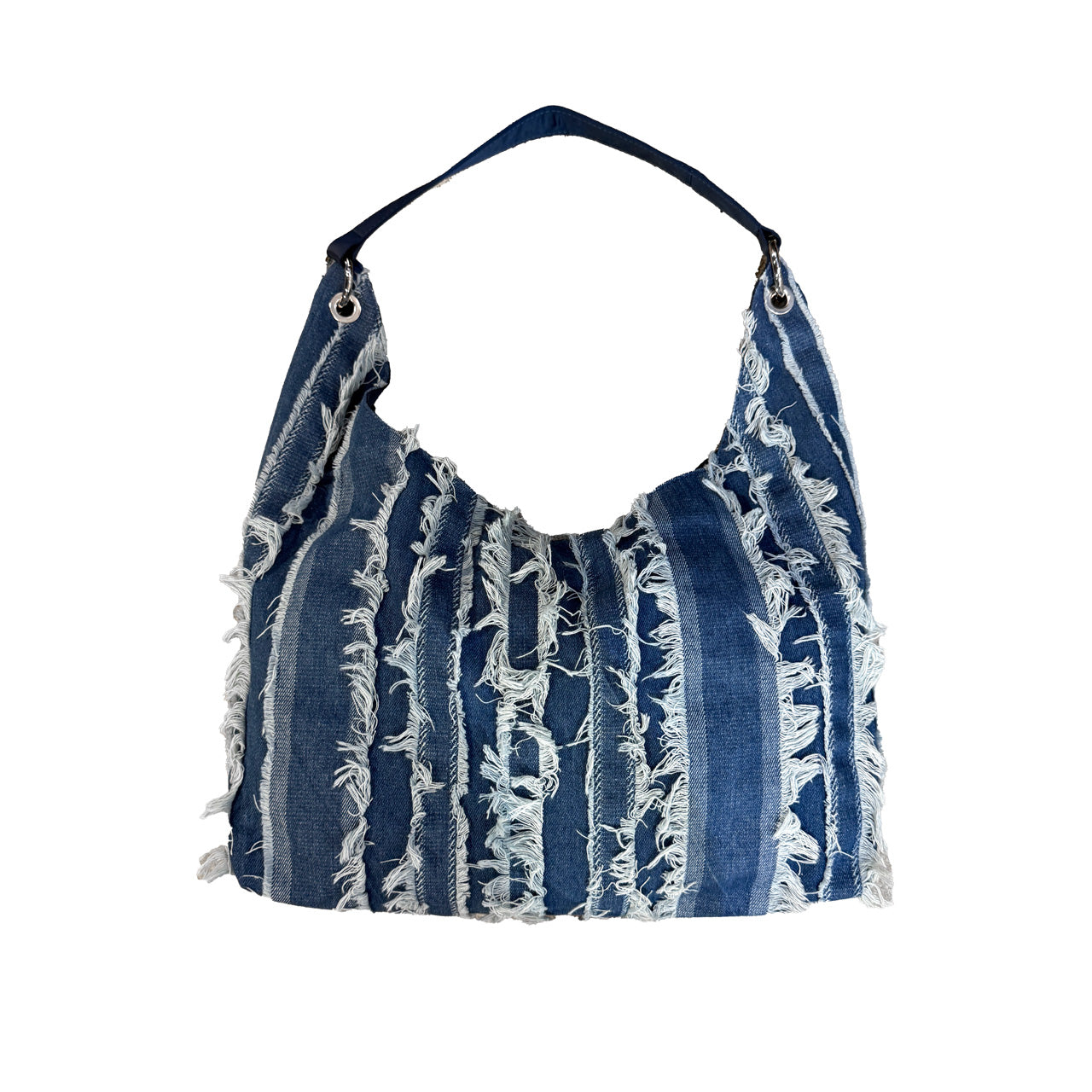 ILLUSTRATE YOUR HEART - RIBBON DENIM SANTIN REVERSIBLE BAG