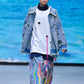 ILLUSTRATE YOUR HEART - STRIPE DENIM JACKET