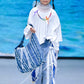 ILLUSTRATE YOUR HEART - RIBBON DENIM SANTIN REVERSIBLE BAG