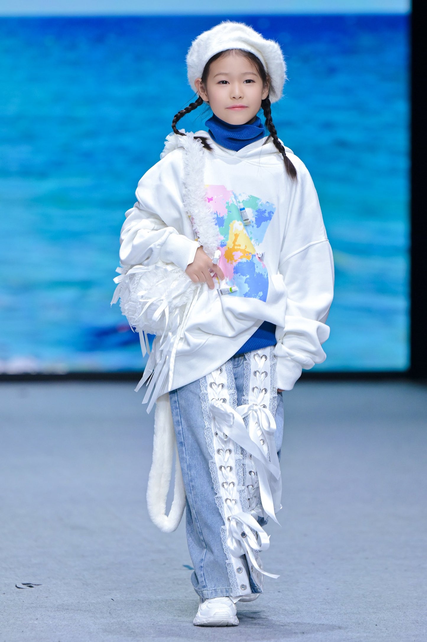 ILLUSTRATE YOUR HEART - KIDS RIBBON DENIM PANTS (PRE-ORDER ITEM)